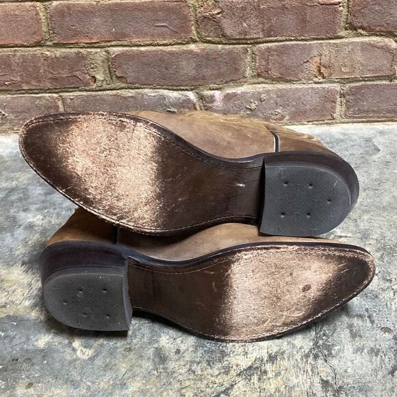 Justin Brown Leather Bay Apache Cowboy Boots Size 10B - Picture 8 of 8